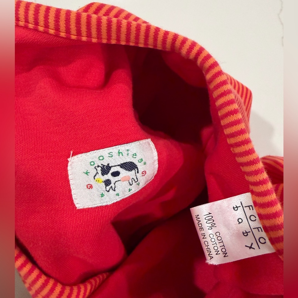 Red and Orange Striped Baby Cardigan - Picture 3 of 4